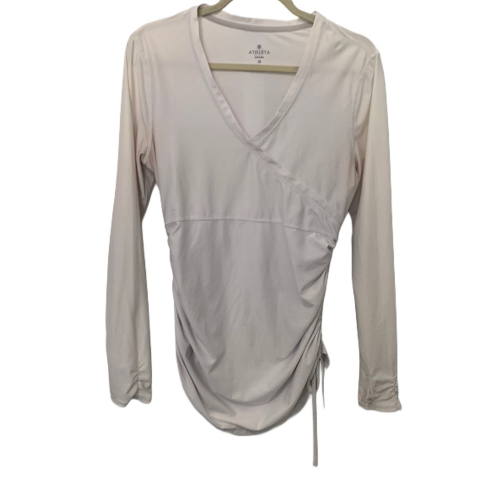 Athleta Wick It Ruched Side Long Sleeve Mini Dress Swim Cover Up